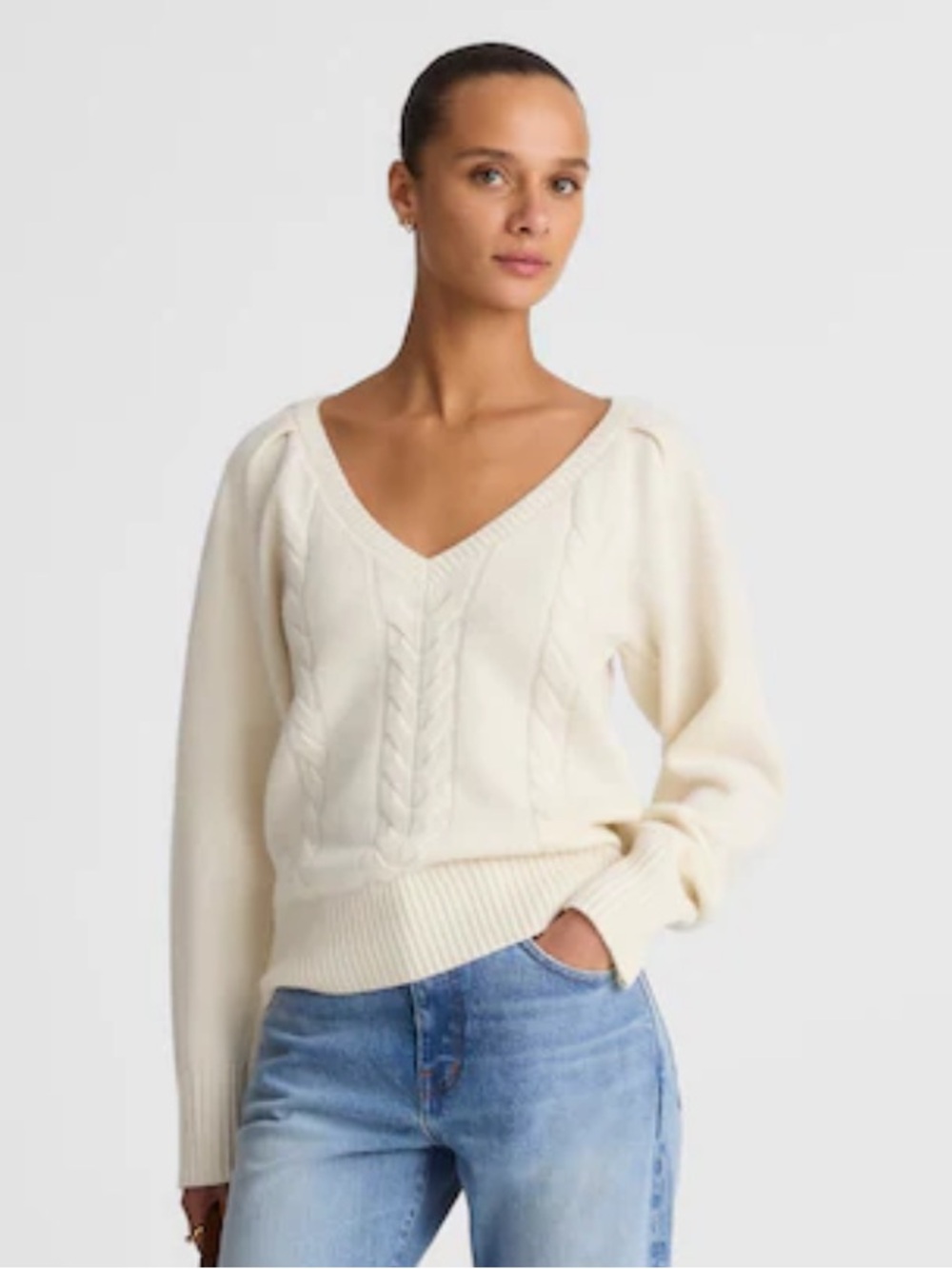 Madewell V-Neck Pullover Sweater in Merino Wool